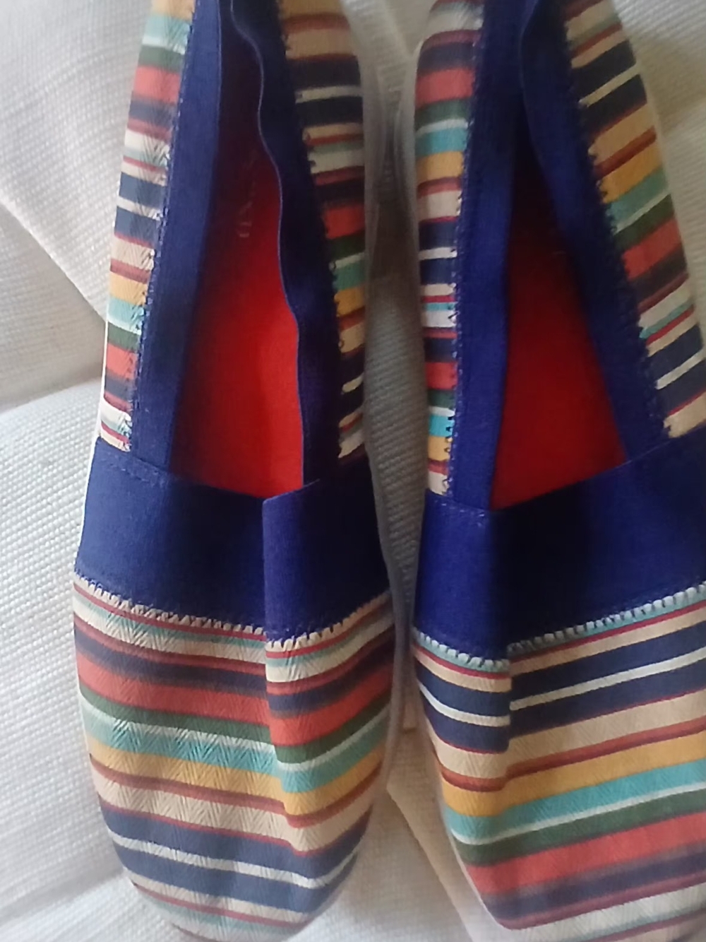 Lands' End Striped Blue & Multicolor Flats Sz7.5